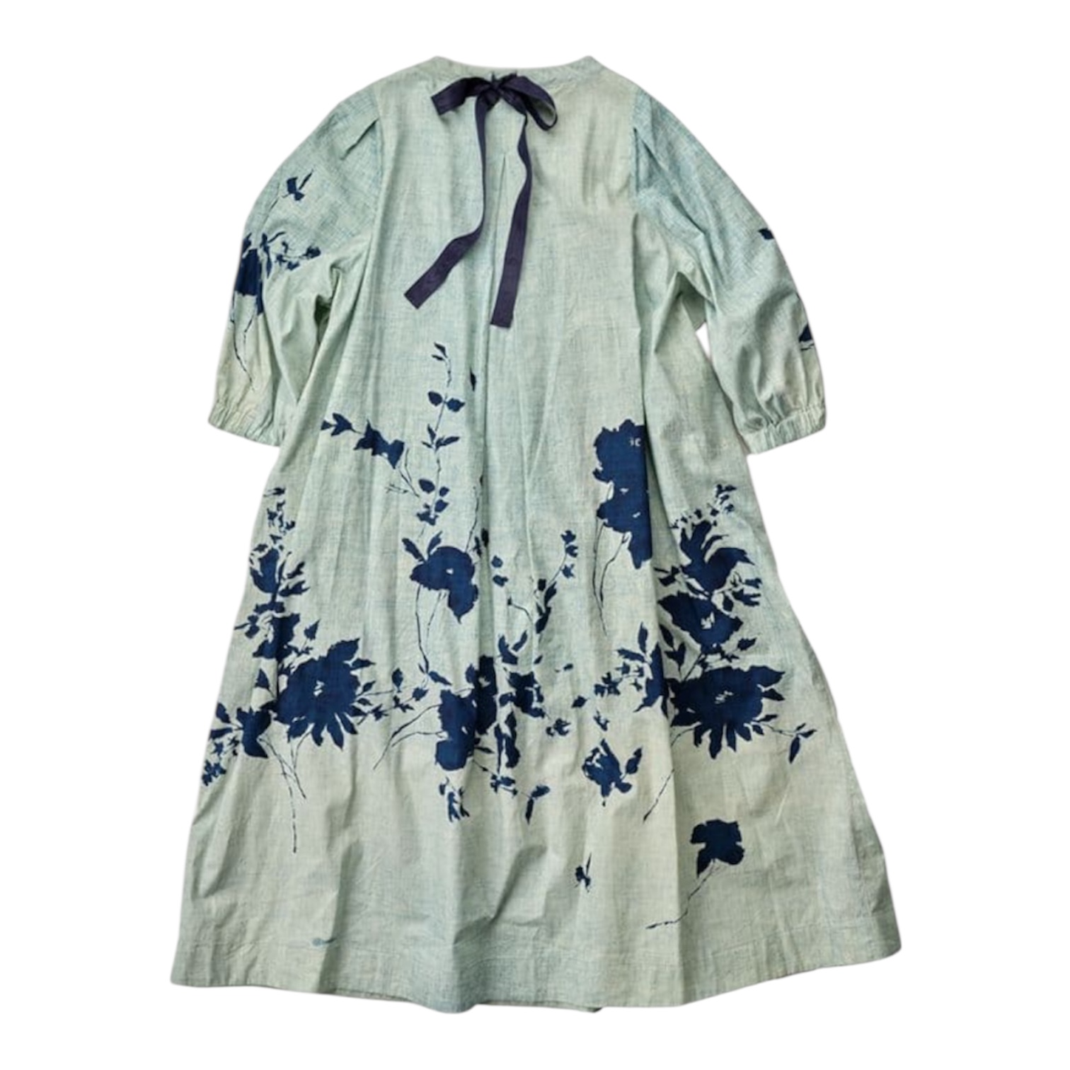 45R 青花プリントワンピース