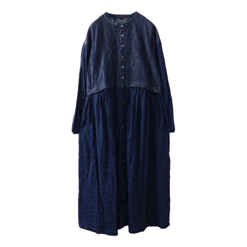 45R デニムカットワーク×天竺ドレス