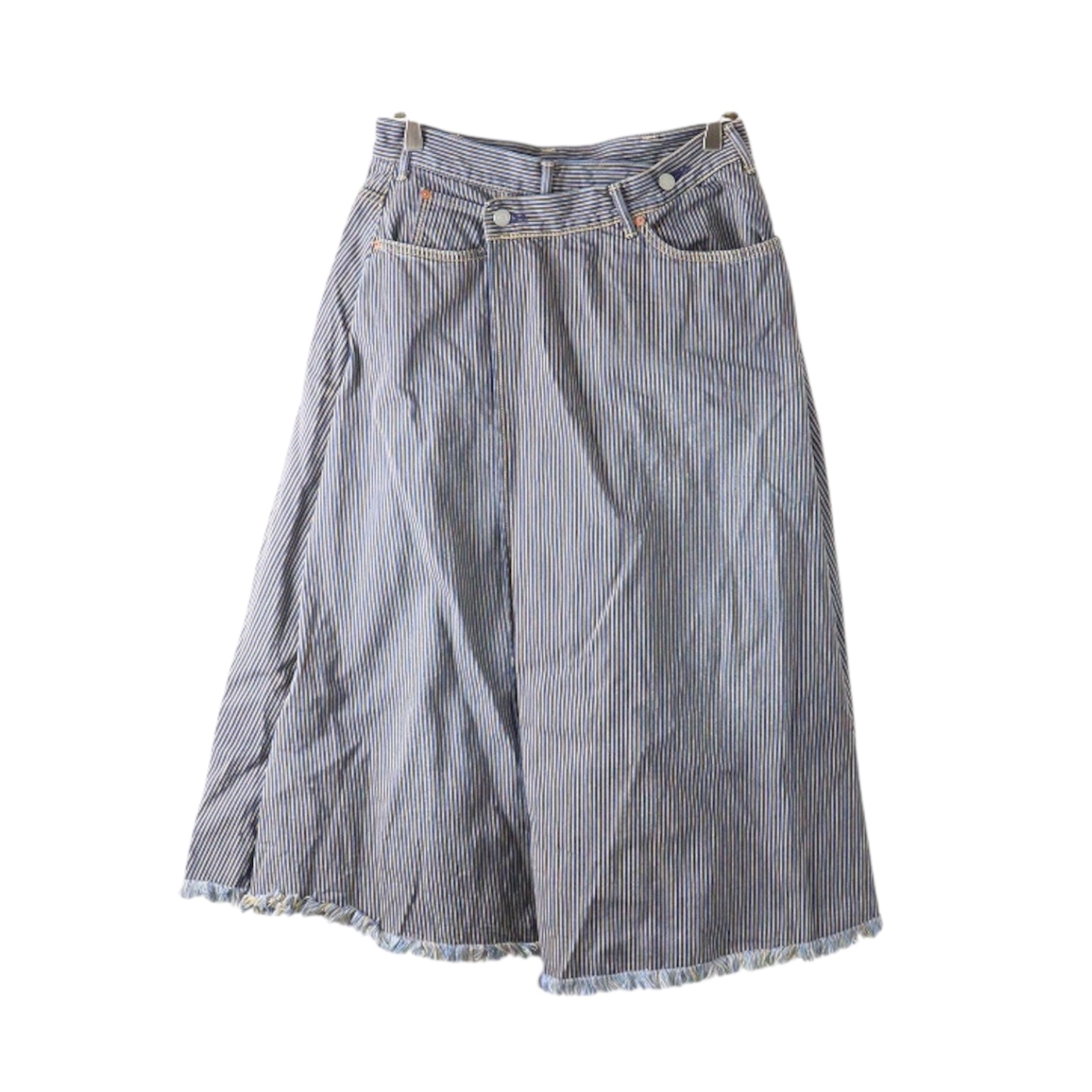 45R 大麦デニムのクロスオーバースカート