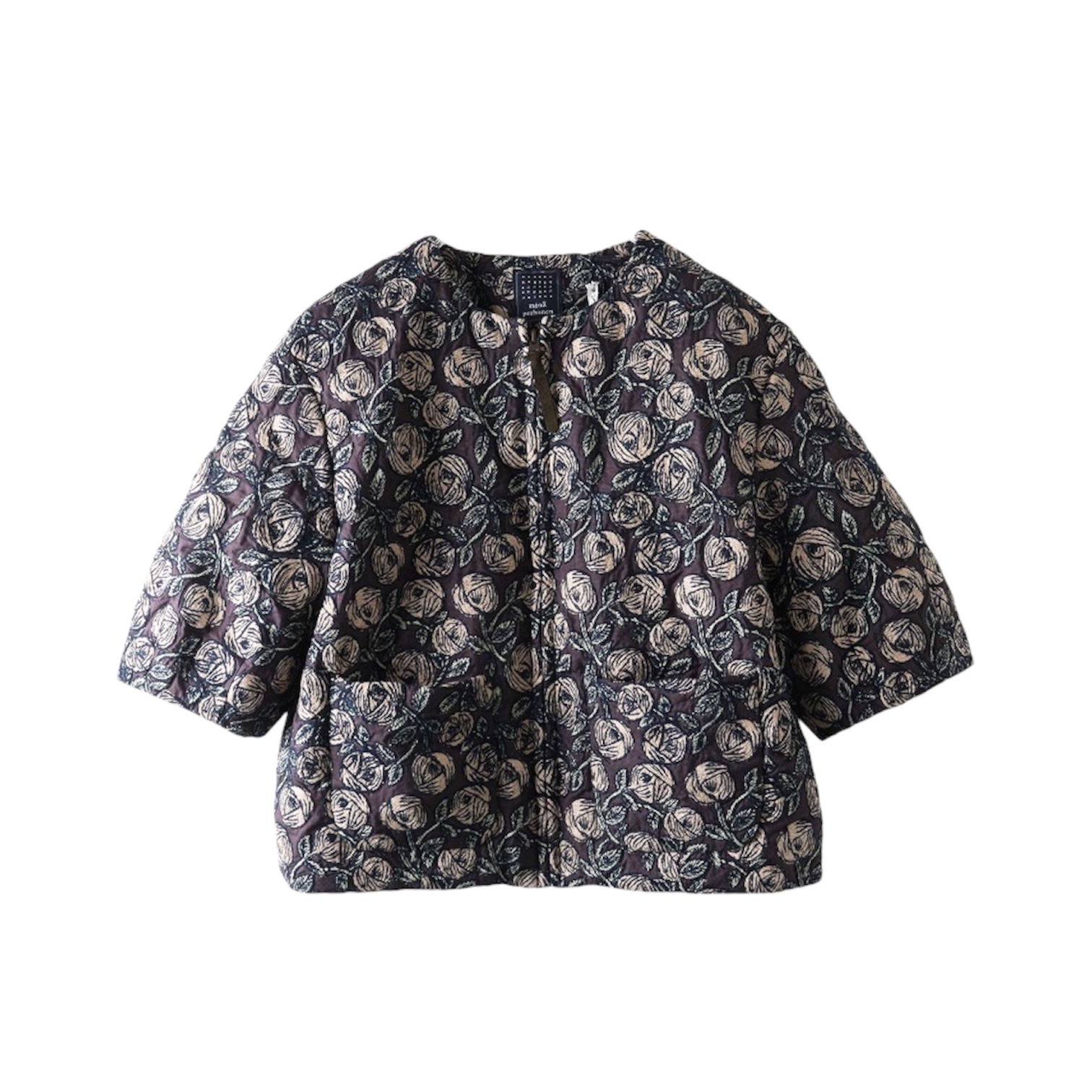 ミナペルホネン rosy 総柄刺繍 シルクコットン ダウンジャケット