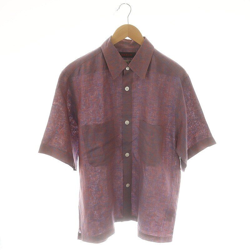 CABaN リネン ダブルパッチポケットハーフスリーブシャツ