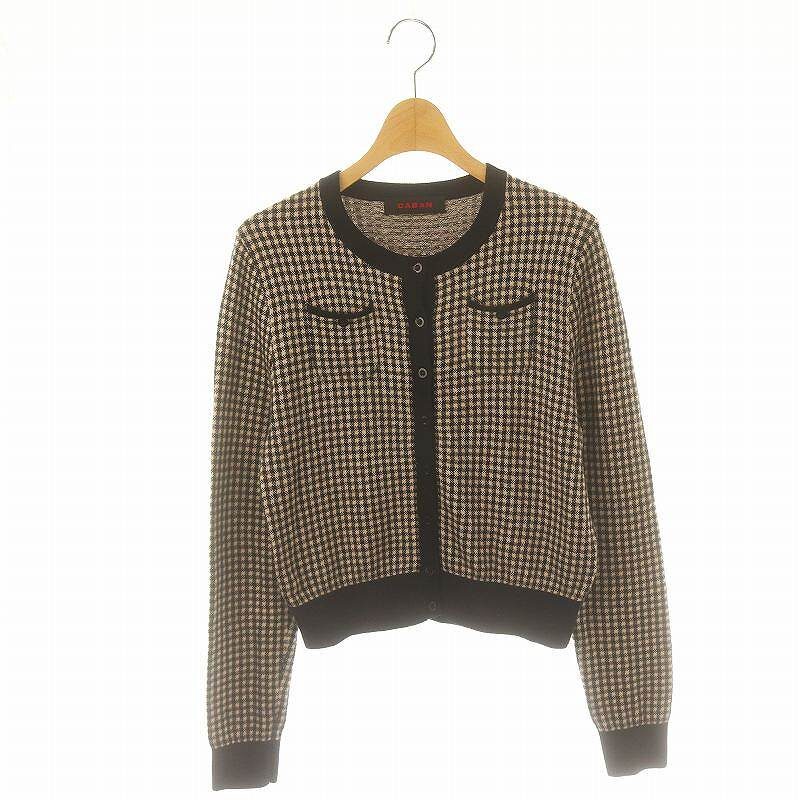 CABaN コットンカシミヤ ギンガムチェックカーディガン