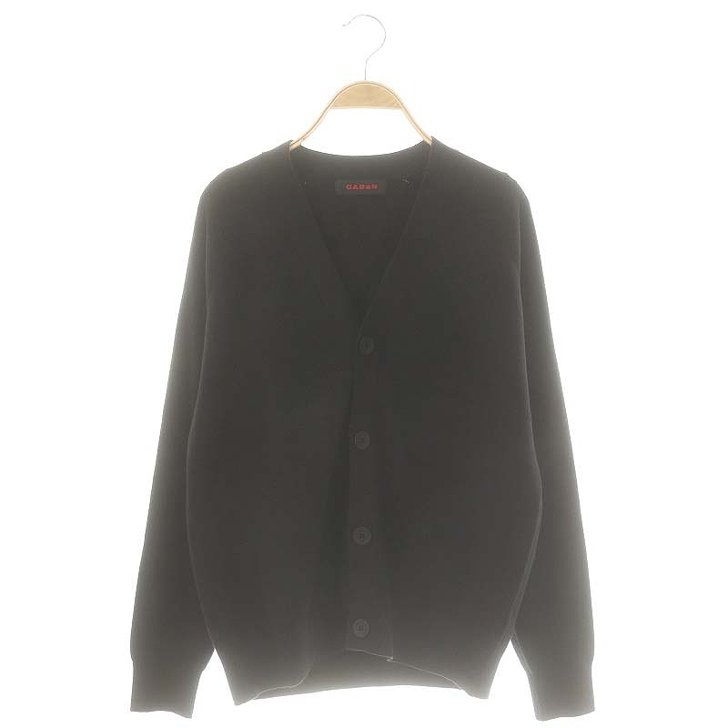 CABaN コットンカシミヤ バイカラーVネックカーディガン