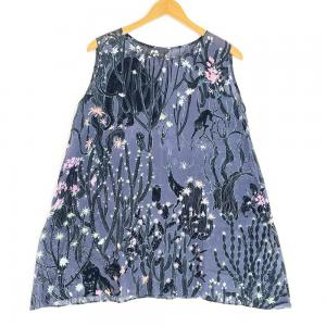 ヨーガンレール コットンリネン サボテン柄 ノースリーブトップス